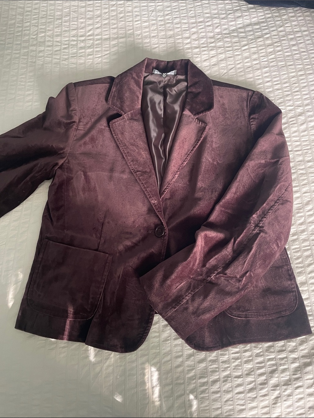Vintage Plum Velvet Blazer